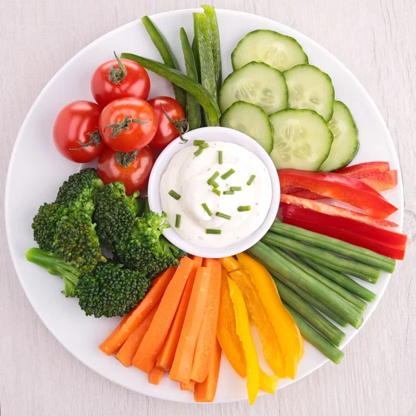 Warzywami i sosem — Zdjęcie stockowe