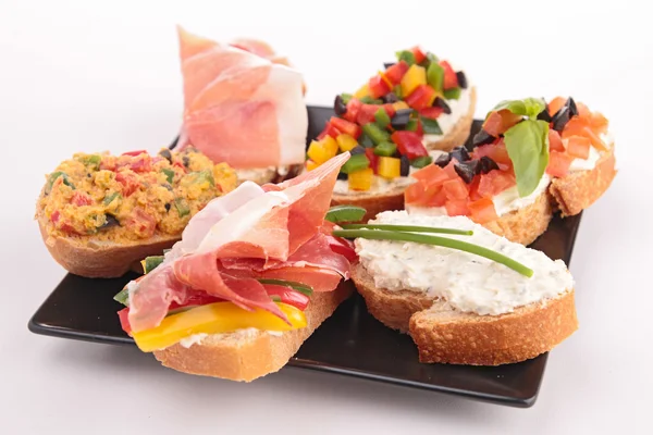 Bruschetta with vegetables — Stock Photo, Image