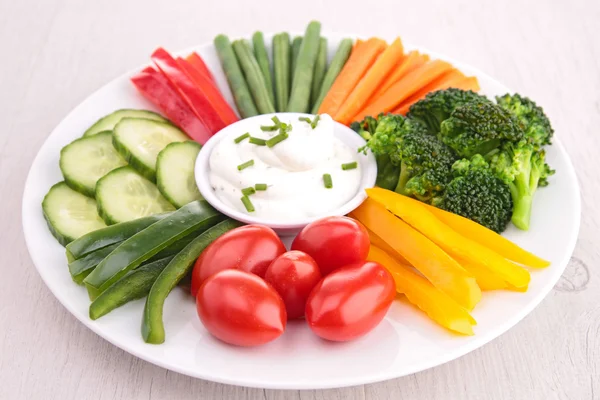 蔬菜和 dip — Stockfoto