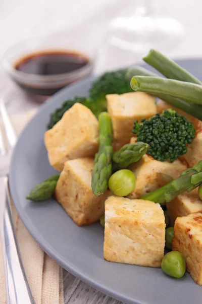 Fried tofu and vegetables — Stock Photo, Image