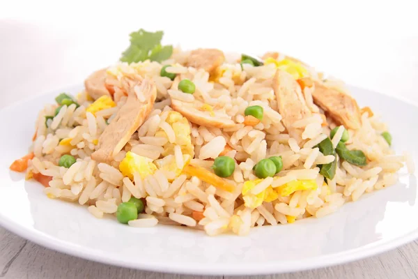 Fried rice and chicken — Stock Photo, Image