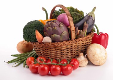 sebze ile hasır sepet