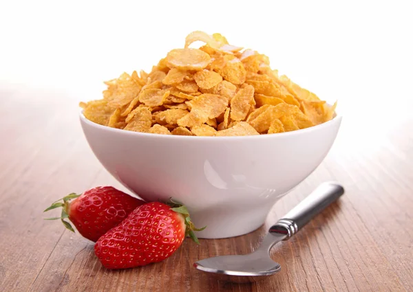 Bowl of cereals and fruits — Stock Photo, Image