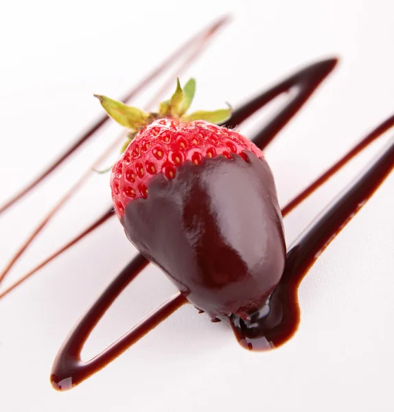 Strawberry and chocolate — Stock Photo, Image