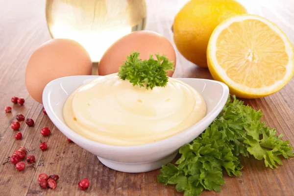 Bowl of mayonnaise — Stock Photo, Image