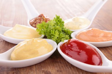 collection of dips, sauce