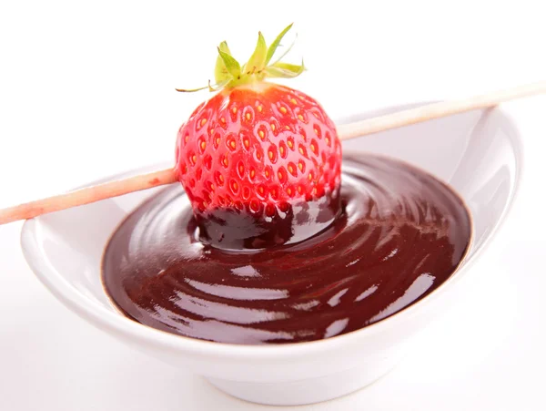 Strawberry and chocolate sauce — 图库照片