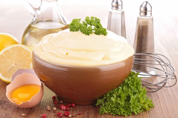 Bowl of mayonnaise — Stock Photo, Image