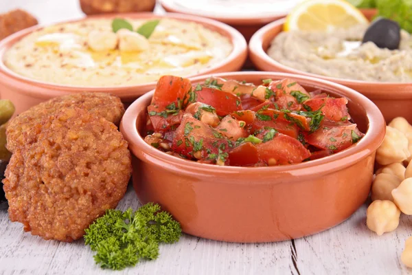 Falafel and dips — Stock Photo, Image