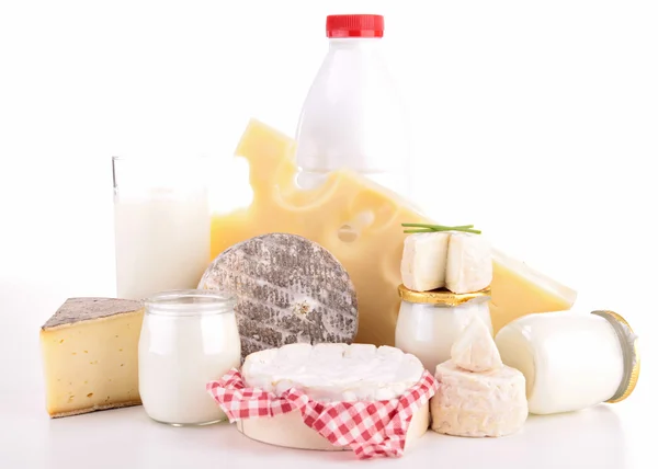 Изолированные молочные продукты — стоковое фото