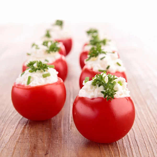 Cherry tomato with cheese — Stock Photo, Image