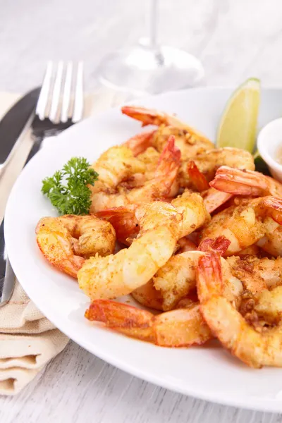 Plate of shrimp — Stock Photo, Image