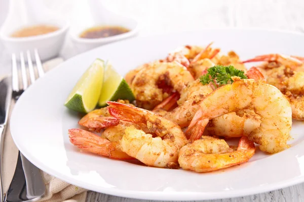 Camarones fritos con curry — Foto de Stock