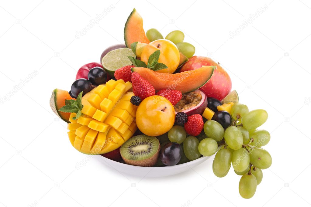isolated bowl of fruits