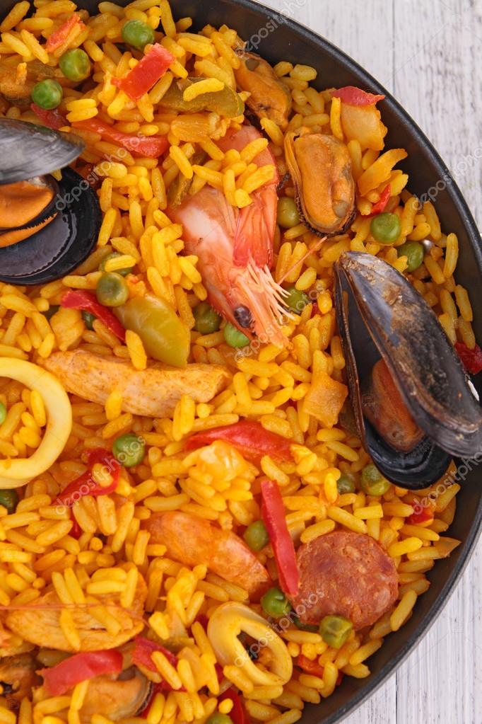 Close up on paella Stock Photo by ©studioM 24973041