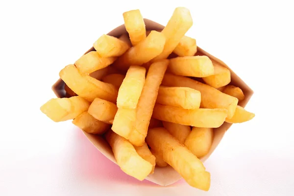 Pommes frites i papperspåse — Stockfoto