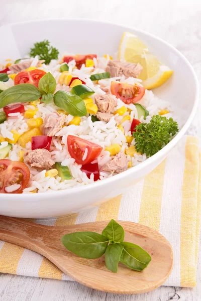 Rice,tomato and cucumber — Stock Photo, Image