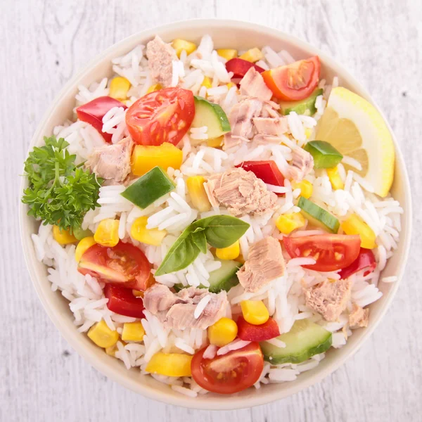 Rice,tomato and cucumber — Stock Photo, Image