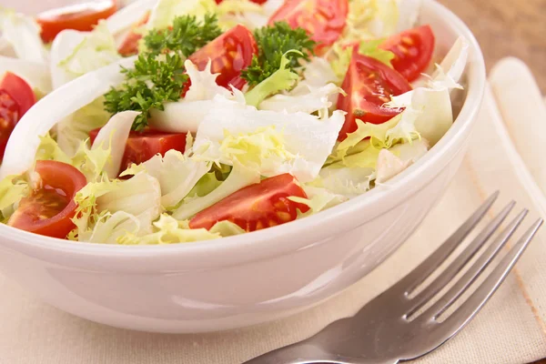 Fresh tomato and lettuce salad — Stock Photo, Image