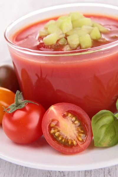 Koude gazpacho soep — Stockfoto