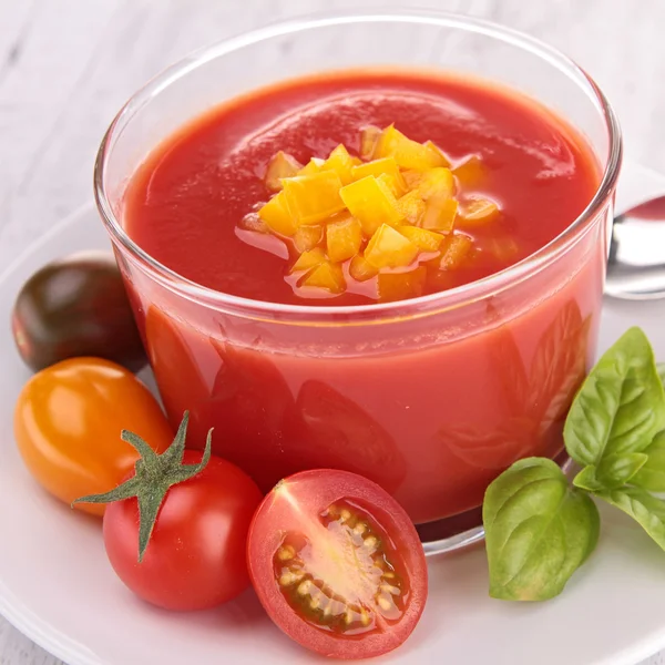 番茄西班牙凉菜汤汤 — 图库照片