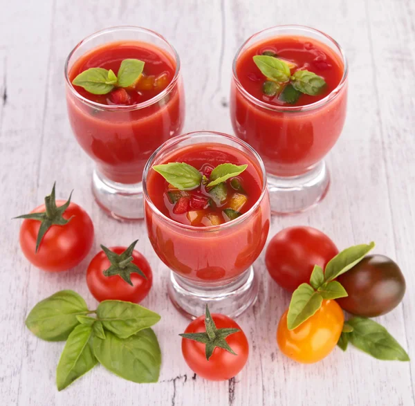 Rajčatová polévka Gaspacho — Stock fotografie