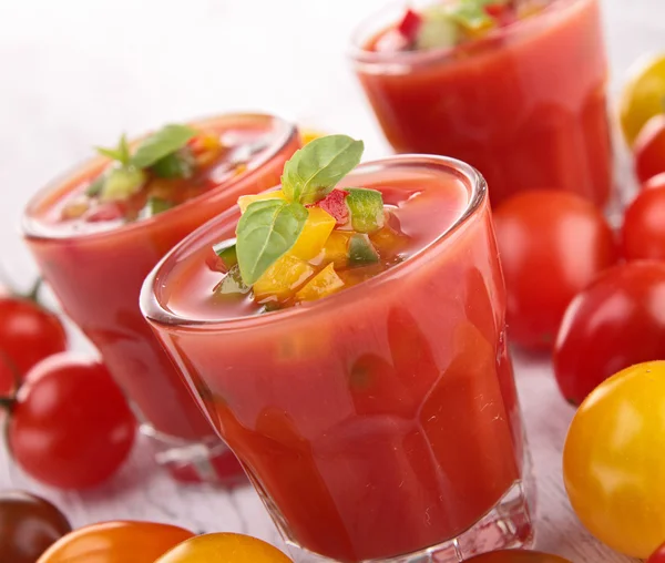 Sopa de gaspacho de tomate — Fotografia de Stock