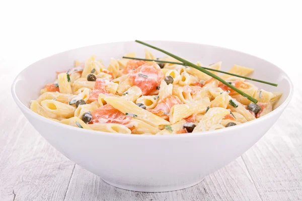 Pasta con salmón — Foto de Stock