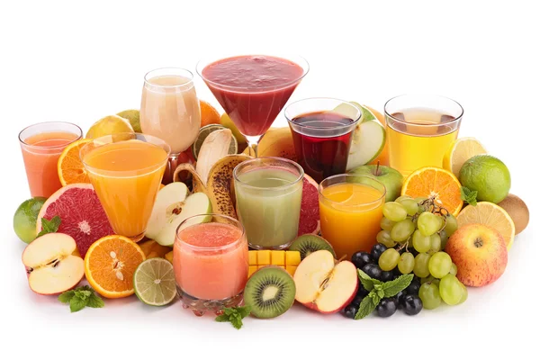 Suco de frutas isolado em branco — Fotografia de Stock
