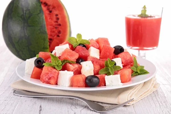 Appetizer, watermelon salad — Stock Photo, Image