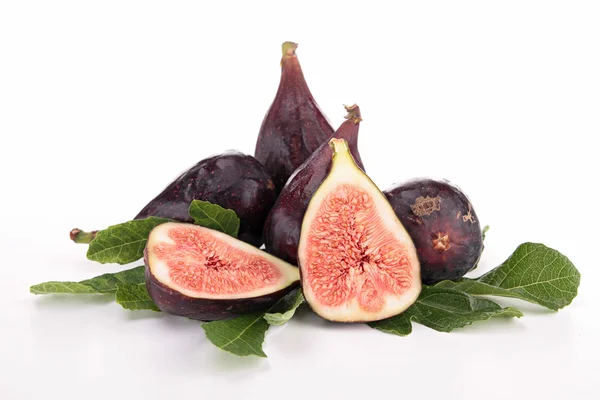 Fig. e folha isoladas — Fotografia de Stock