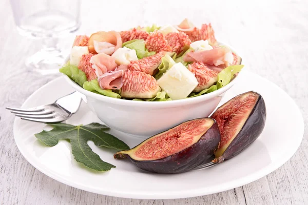 Fig, ham and cheese — Stock Photo, Image