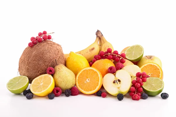 Surtido aislado de frutas —  Fotos de Stock