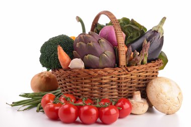 sebze ile hasır sepet