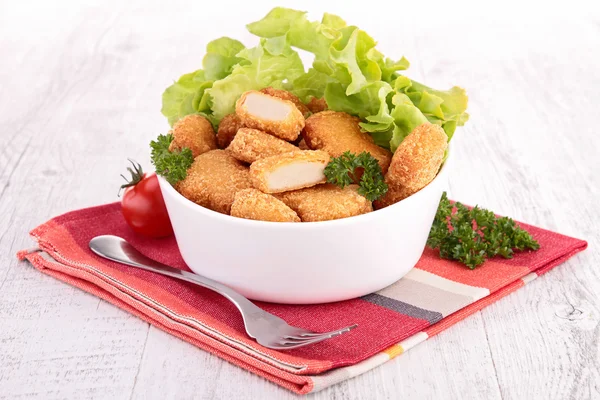Fried chicken nuggets — Stock Photo, Image