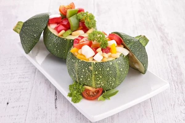 Round zucchini with vegetables — Stock Photo, Image