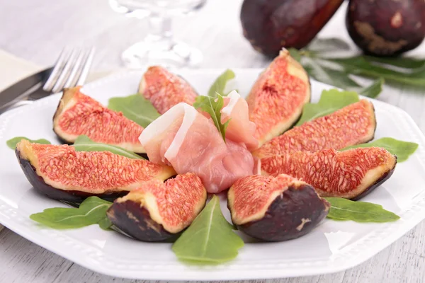 Prosciutto and fresh fig — Stock Photo, Image