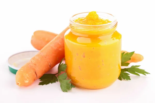 Comida para bebés, puré de zanahoria — Foto de Stock