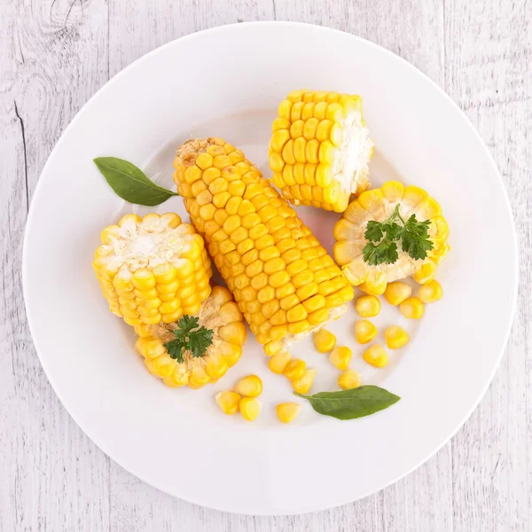 Two corn on plate — Stock Photo, Image