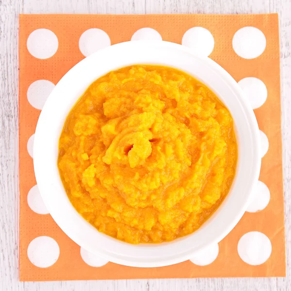 Comida para bebés, puré de zanahoria — Foto de Stock