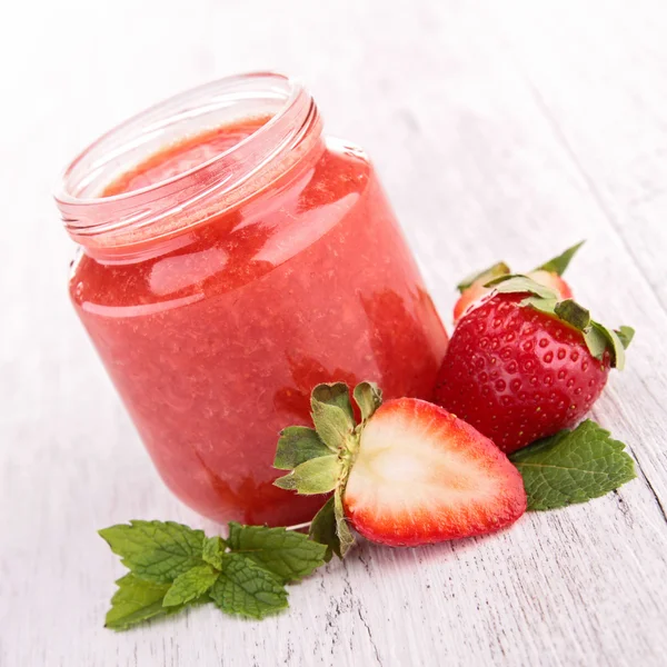 Strawberry jam of compote — Stockfoto