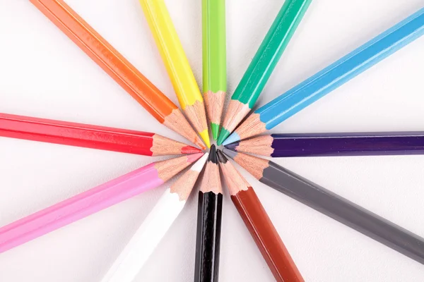 Circle of colored pencils — Stock Photo, Image