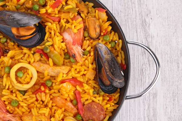 Casserole with paella — Stock Photo, Image