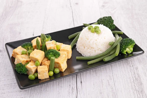 Tofu e arroz — Fotografia de Stock