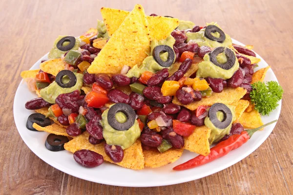 Nachos sul piatto — Foto Stock