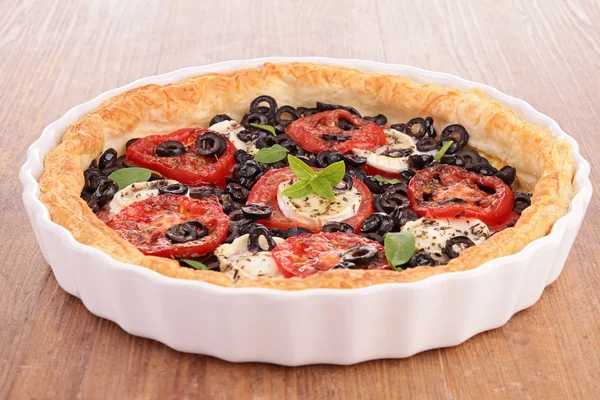 Tarte tomate, fromage et olive — Photo