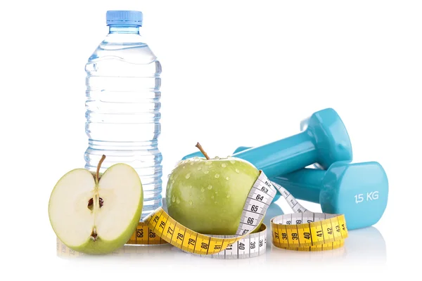 Alimenti dietetici e attrezzature per il fitness — Foto Stock