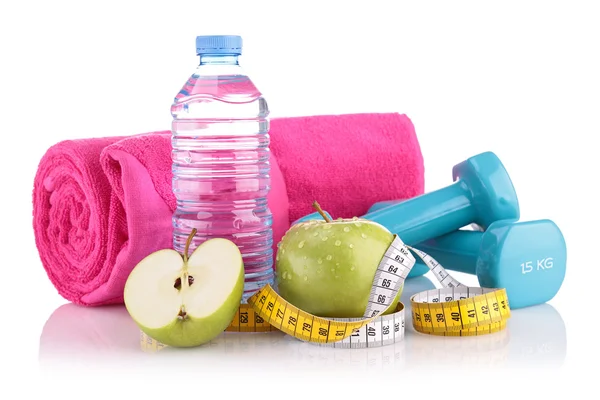 Alimenti dietetici e attrezzature per il fitness — Foto Stock