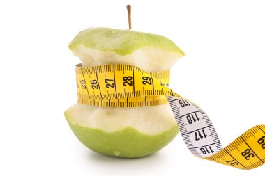 Yeşil elma ve izole bant