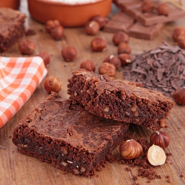 Brownies e ingredientes —  Fotos de Stock